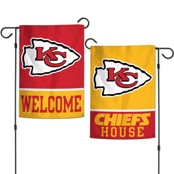 Kansas City Chiefs Garden Flags 2 sided 12" x 18" Welcome/House by Wincraft