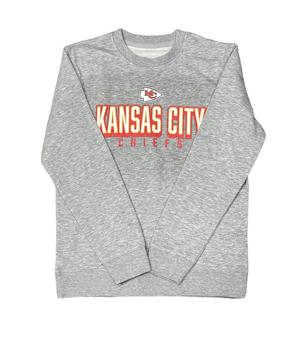 Kansas City Chiefs Crew Sweatshirt Bold Move "Steel Heather" - Fanatics