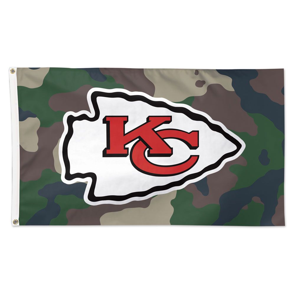 Kansas City Chiefs Blackout Sideline Flag - 3x5 Foot Polyester Banner With Metal Grommets