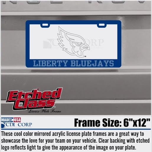 Liberty Blue Jays Etched Acrylic License Plate Frame