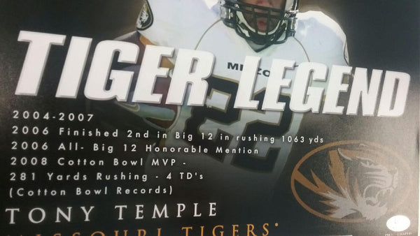 Missouri Tigers Mizzou Tony Temple Autographed Signed Tiger Legends 8