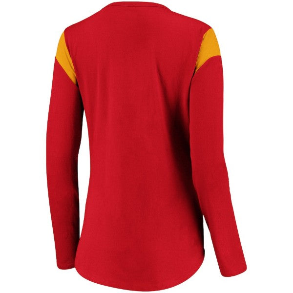 Kansas City Chiefs Iconic Lace-Up Long Sleeve T-Shirt  by Fanatics