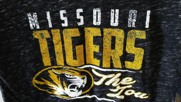 Missouri Tigers Ladies Brush Mark V Neck T-Shirty by Blue 84