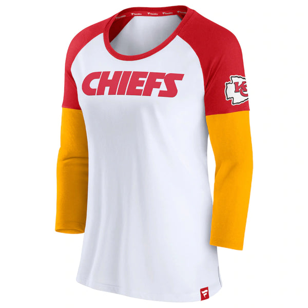 Kansas City Chiefs Women's Durable Raglan 3/4 Sleeve - by Fanatics