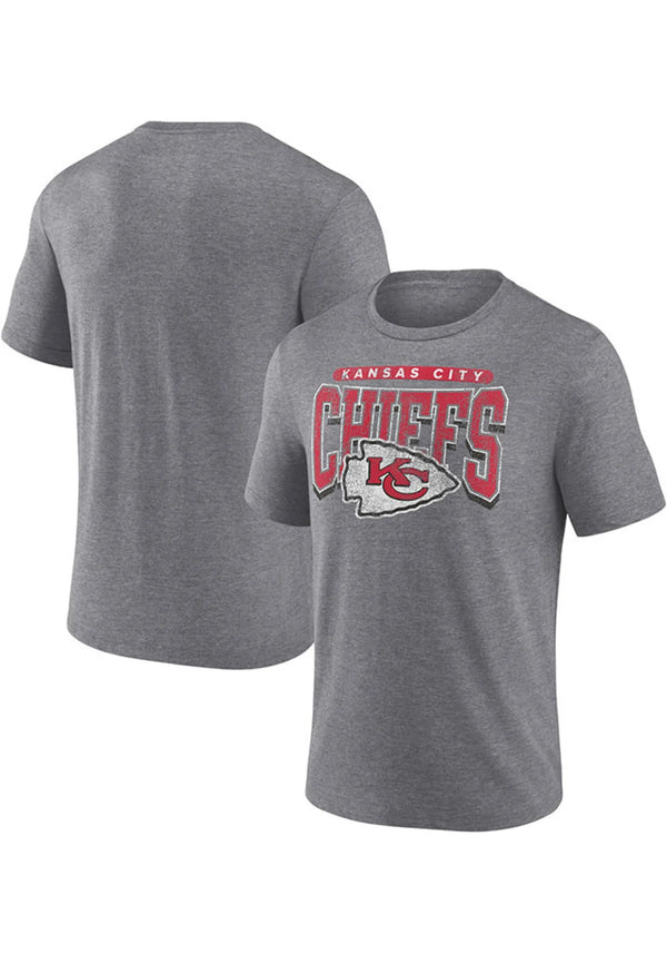Kansas City Chiefs Grey Fundamental Divided Warp SS T-Shirt - By Fanatics