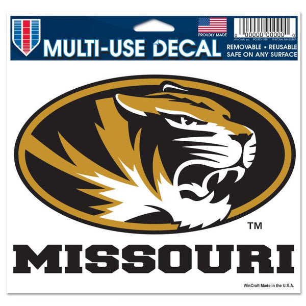 Missouri Tigers MISSOURI Multi-Use Decal -Clear Bckrgd 5" x 6"