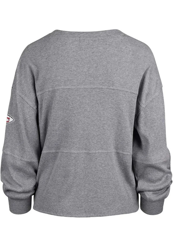 Kansas City Chiefs Womens Grey Get Loud LS T-Shirt - '47 Brand