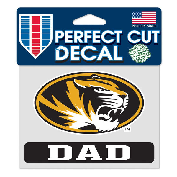 Missouri Tigers "Dad" Perfect Cut Color Decal 4.5" x 5.75"