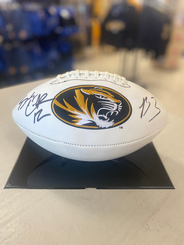 Missouri Tigers Brady Cook and Luther Burden III Signed FOOTBALL (RAWLINGS) - BECKETT