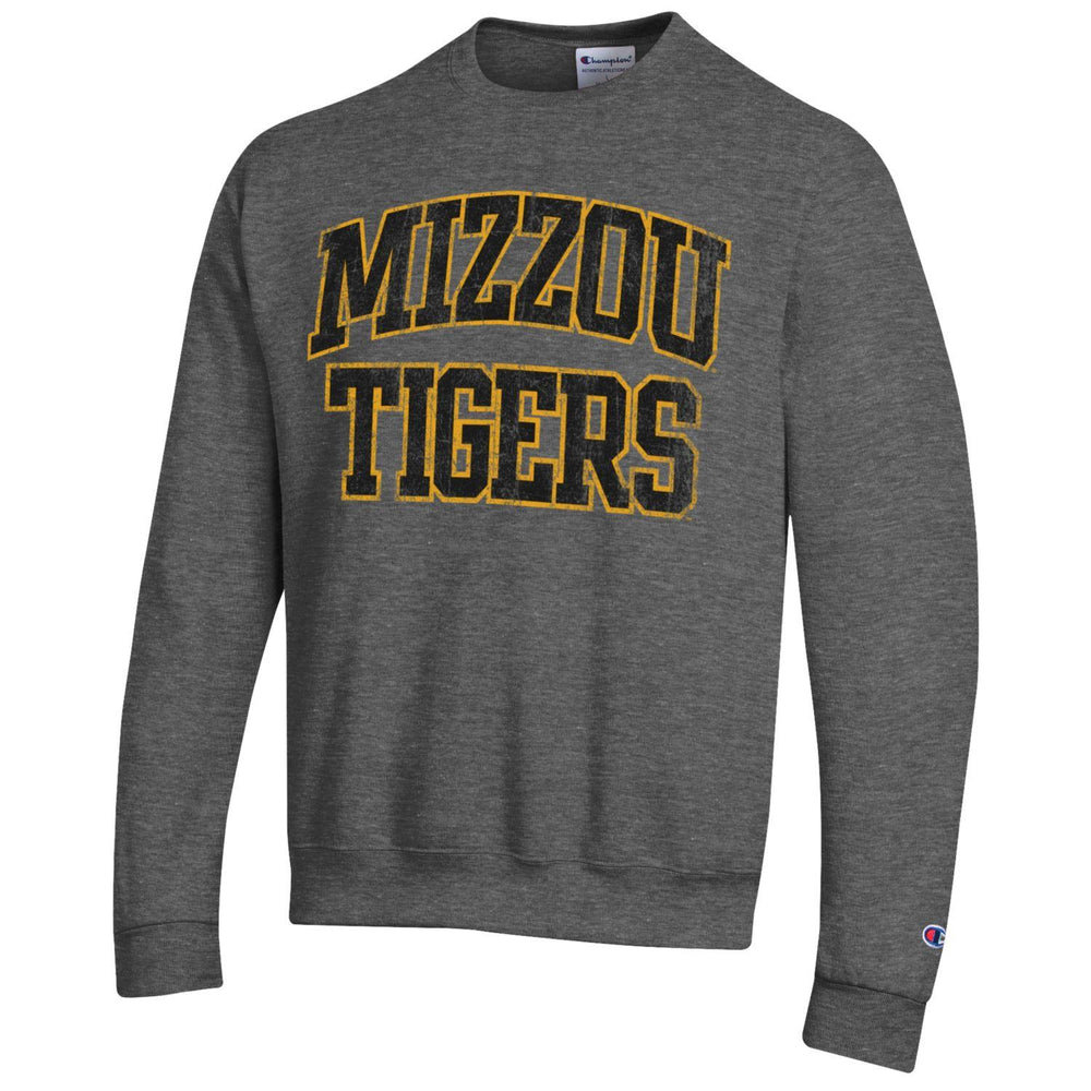 Missouri Tigers "Mizzou" Powerblend Fleece Crew - Granite Heather-By Champion