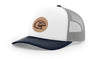 Liberty North Eagles "112 Trucker" White/Grey/ Navy Adjustable Eagle Circle Etched Leather- Richardson