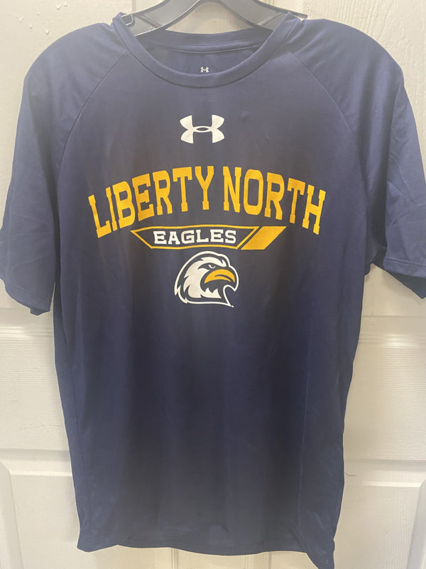 Liberty North Eagles Tech Tee Navy Short Sleeve with Eagle Head- Under Armour