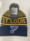 St. Louis Blues Authentic Pro Rinkside Pom Knit Hat by Fanatics