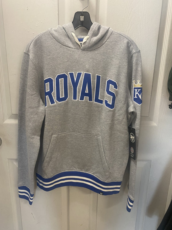 Kansas City Royals Hooded Sweatshirt Grey with bottom stripe by '47 Brand