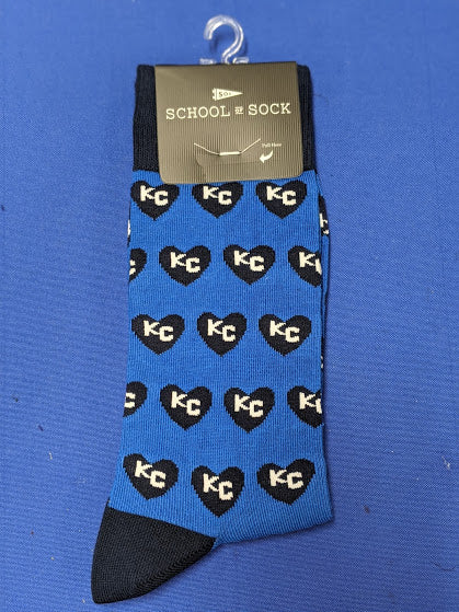 The I Heart KC Royal/Dark Blue Sock by School of Sock