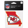 Kansas City Chiefs State Perfect Cut Color Decal 4" x 4"