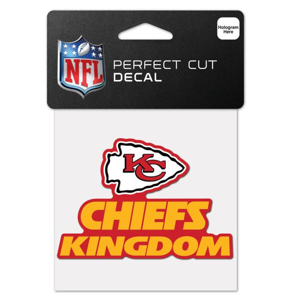 Kansas City Chiefs Perfect Cut Decal "Chiefs Kingdom" 4" x 4"