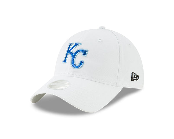 Kansas City Royals 2020 Women's 9TWENTY White w/Glitter KC Adjustable Cap by New Era