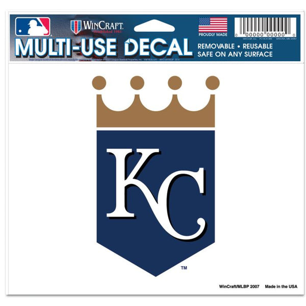 KANSAS CITY ROYALS MULTI-USE DECAL -CLEAR BCKRGD 5" X 6"