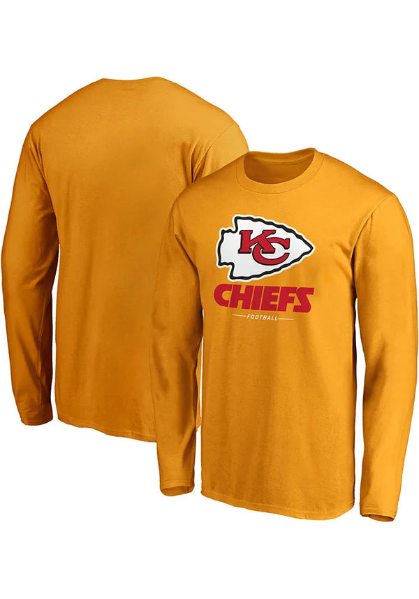 Kansas City Chiefs GOLD TEAM LOCKUP LS Shirt - Fanatics