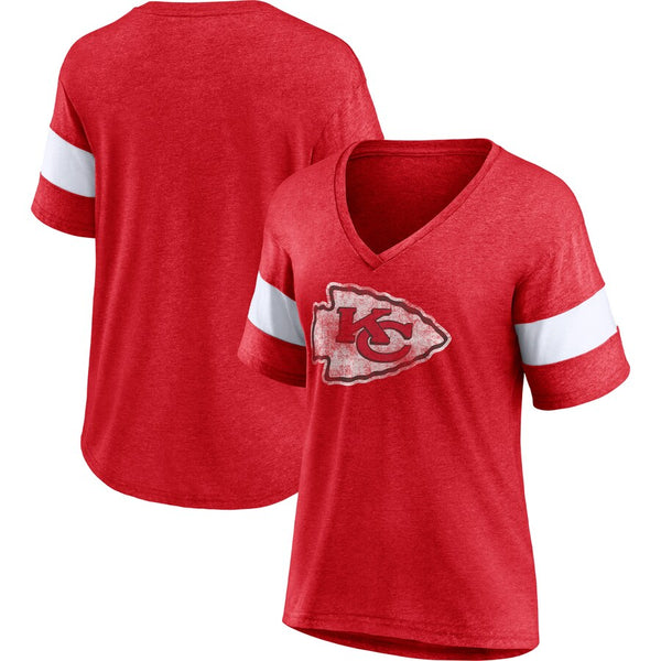 Kansas City Chiefs Women's Logo Tri-Blend V-Neck T-Shirt - Fanatics
