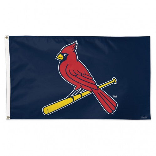 St. Louis Cardinals "Cardinal On Bat" Blue Flag - Deluxe 3' X 5'