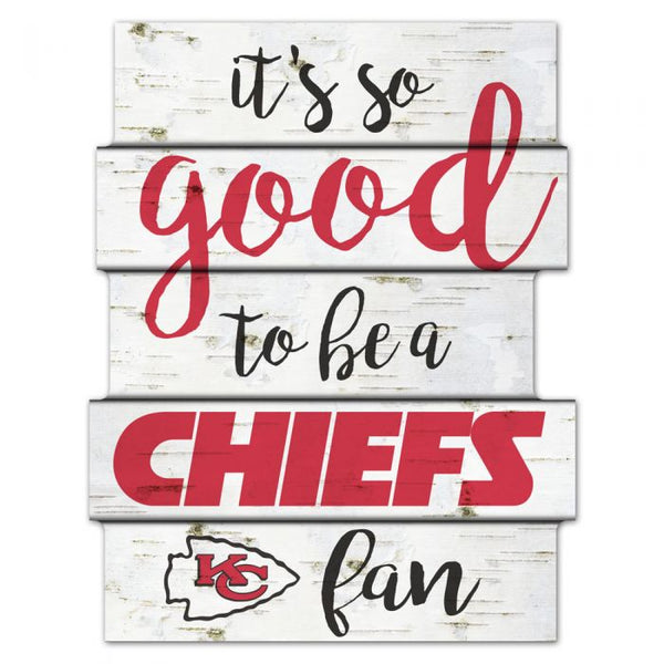 Kansas City Chiefs White Wood Sign 11" x 14" by Wincraft