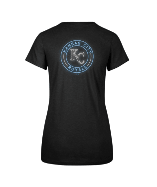 Kansas City Royals Jet Black Neon Circle Scoop T-Shirt by '47