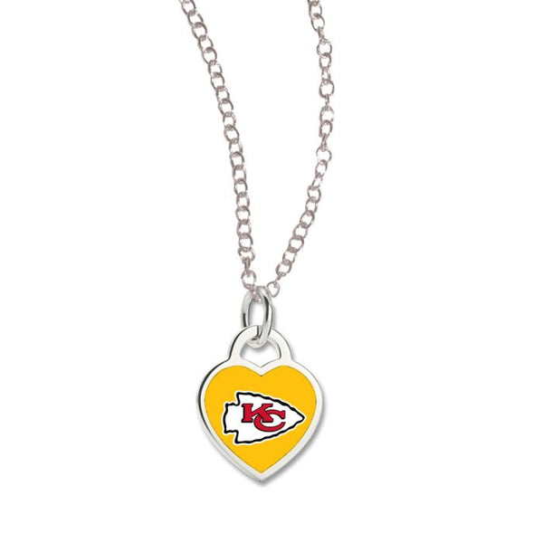 Kansas City Chiefs Reversible Heart Necklace 18" Chain- Wincraft