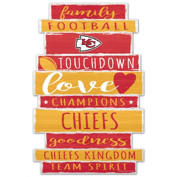 Kansas City Chiefs FAMILY FOOTBALL Wood Sign 11" x 17" by Wincraft