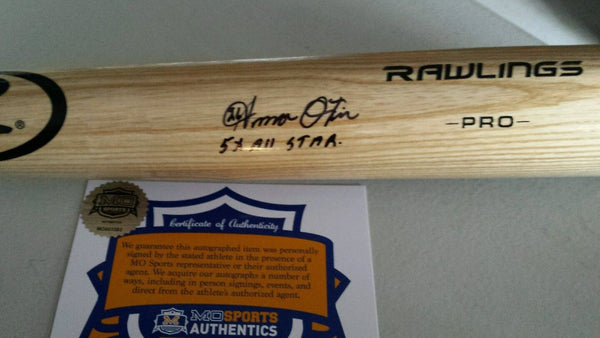 Kansas City Royals Amos Otis Signed Autographed Full Size Blonde Bat COA