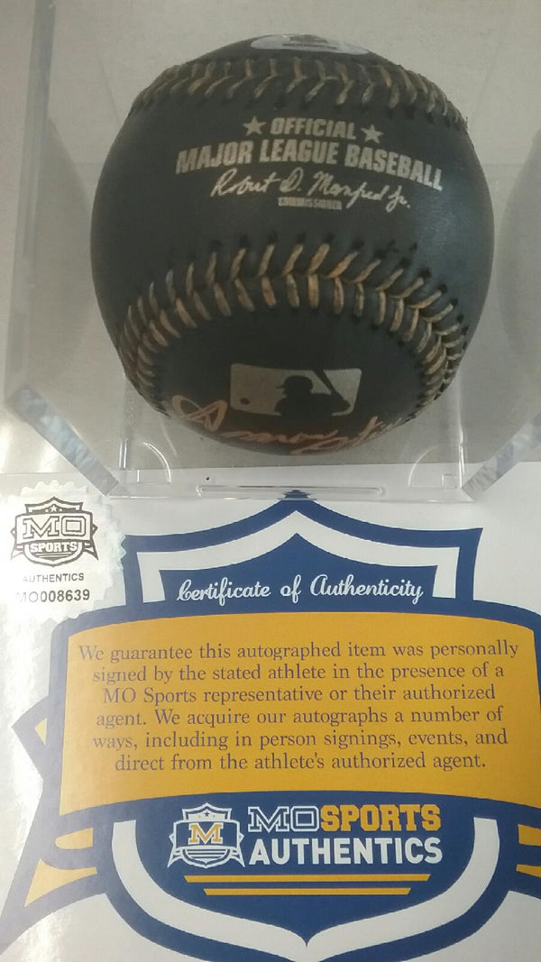 Kansas City Royals Amos Otis Signed Autographed Black OMLB Baseball COA