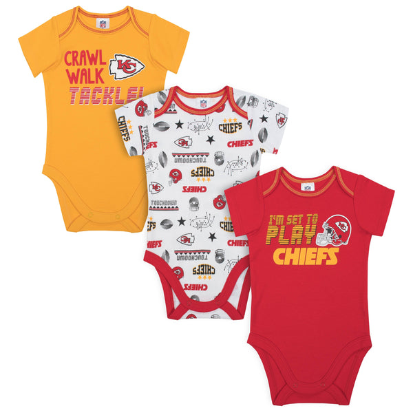 Kansas City Chiefs Boys Infant 3 Pack Short Sleeve Bodysuit by GERBER