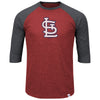St. Louis Cardinals Grueling Ordeal 3/4 Sleeve Baseball Tee by Majestic