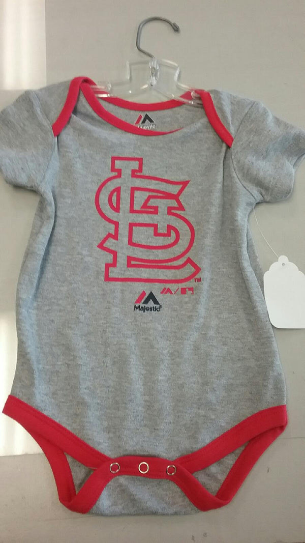 St. Louis Cardinals Infant Gray Team Logo Onesie