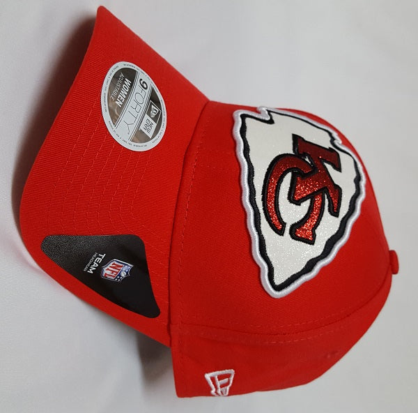 Kansas City Chiefs Ladies Glitter Glam Adjustable 9FORTY Hat by New Era