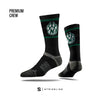Northwest Missouri State Green Paw Logo Black Athletic Crew Socks by Strideline
