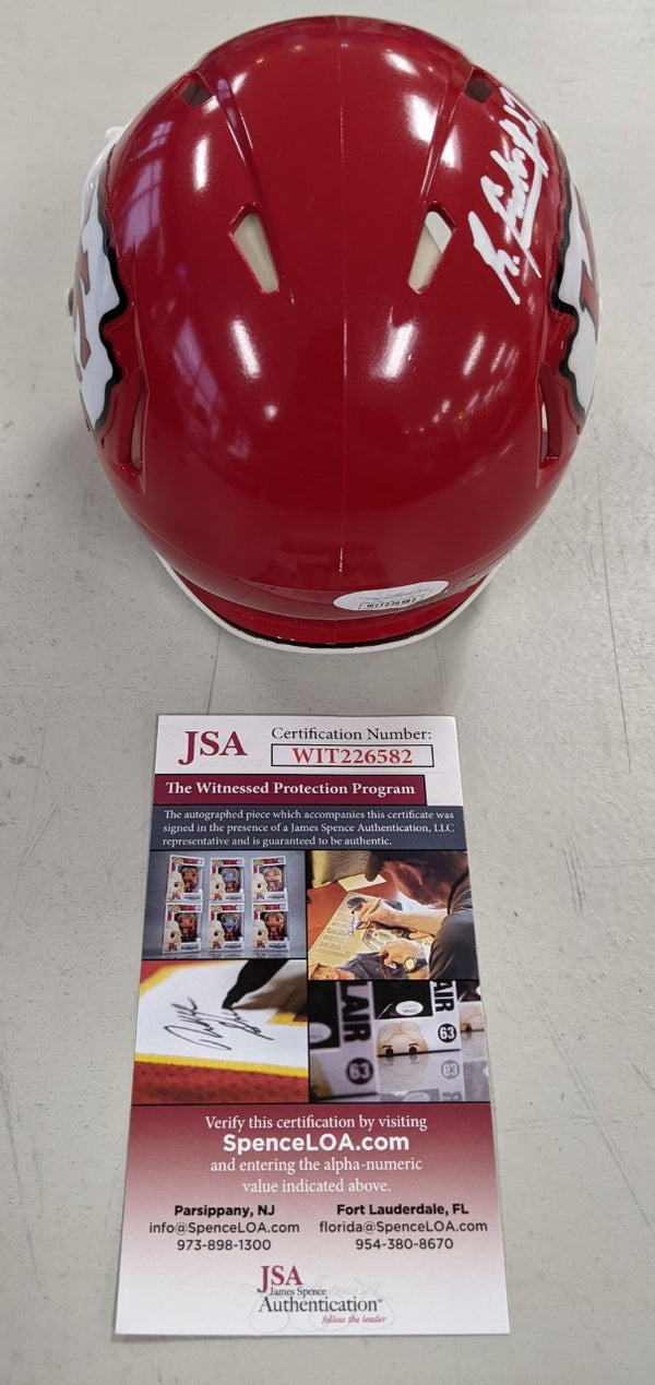 Kansas City Chiefs Rashad Fenton Autographed Chiefs Speed Mini Helmet - JSA