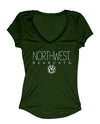 Northwest Missouri State Juniors Liquid High Low Foil T-Shirt by Blue 84-Green