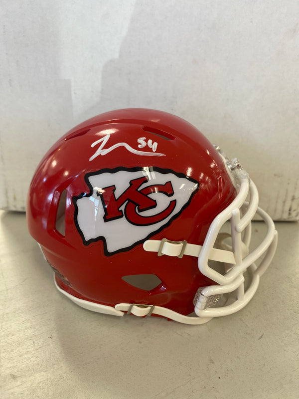 Kansas City Chiefs Leo Chenal Signed Chiefs Red Speed Replica Mini Helmet - BECKETT