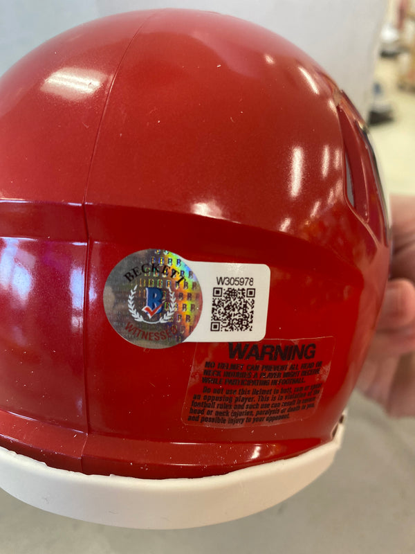 Kansas City Chiefs Leo Chenal Signed Chiefs Red Speed Replica Mini Helmet - BECKETT