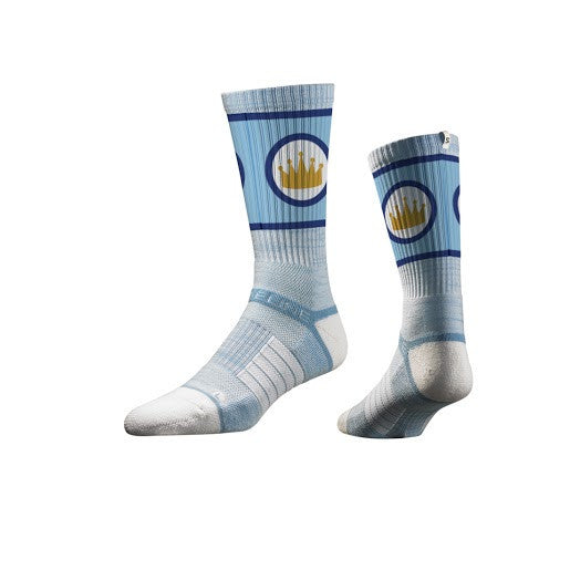 Kansas City Royals Powder Blue Crown Athletic Crew Socks by Strideline