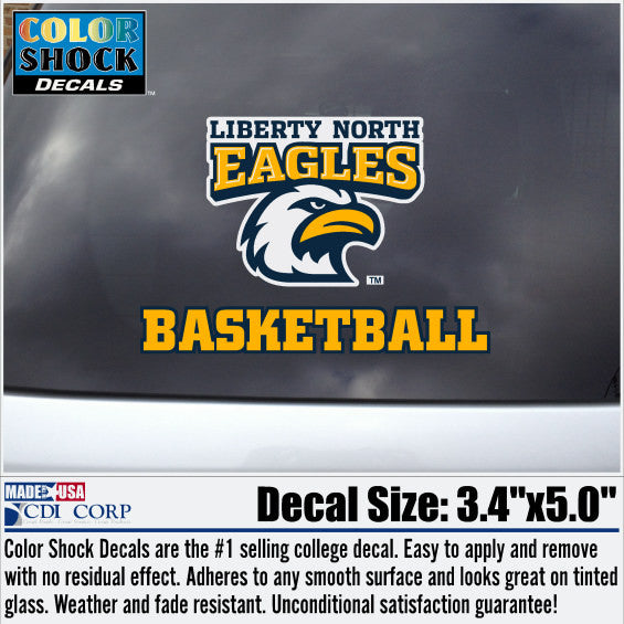 Liberty North Eagles Basketball Color Shock Decal