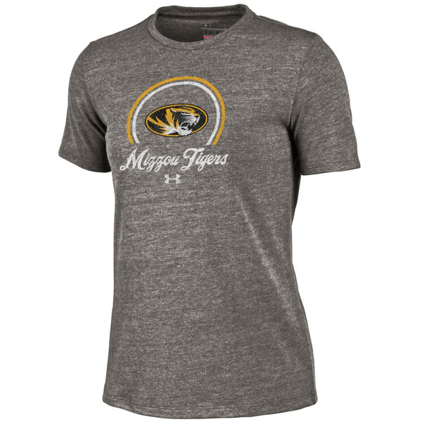 Missouri Tigers Ladies Gray Retro Tri-Blend Crew T-Shirt by Under Armour