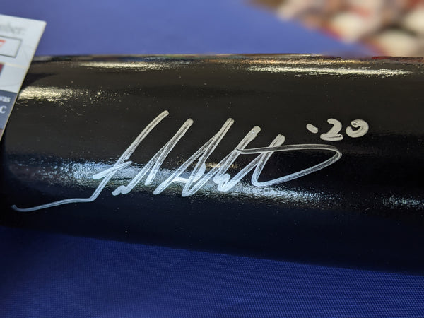 Kansas City Royals Frank White Signed Autographed Black Bat JSA