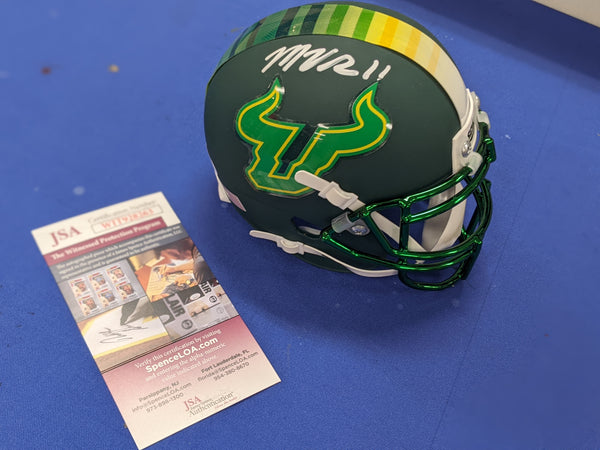 Kansas City Chiefs Marquez Valdes-Scantling Signed South Florida Green Mini Helmet JSA