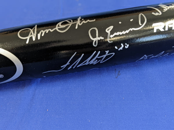 Kansas City Royals George Brett +8 Former Royals Players Signed Autographed Black Bat JSA