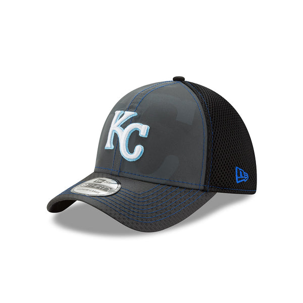 Kansas City Royals Black Flashed Front Neo 39THIRTY Hat by New Era