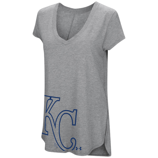 Kansas City Royals Women's Tri-Blend Offset Logo V Neck T-Shirt by Under Armour