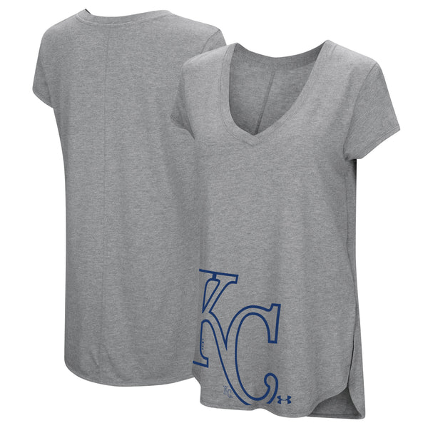Kansas City Royals Women's Tri-Blend Offset Logo V Neck T-Shirt by Under Armour